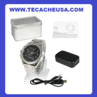 8GB Black Stainless Steel Spy Watch Camera  - Thumbnail 1