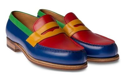 Handmade Men's Multi Color Shoes, Men's Penny Loafers Leather Oxford Shoes