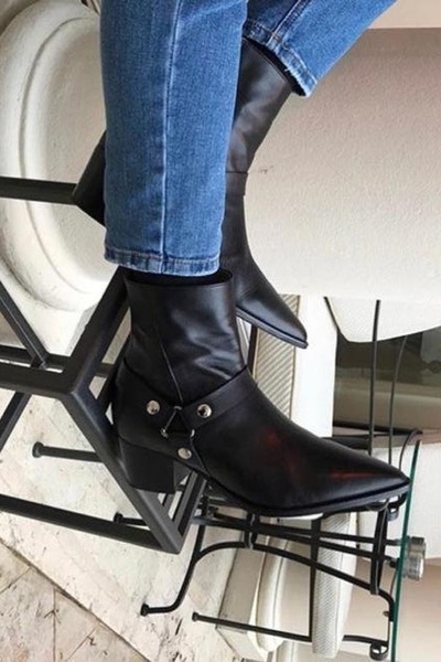 New Handmade Black Leather Stylish Motorcycle Zip Fastening Boots for Men's
