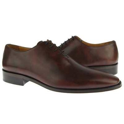 Customize Brown Wholecut Lace Up Real Leather Men Oxford Lace Up Formal Shoes