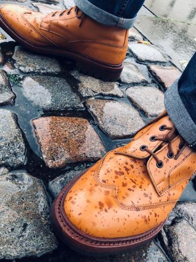 Luxurious Pure Tan Leather Hand Crafted Wingtip Shoes