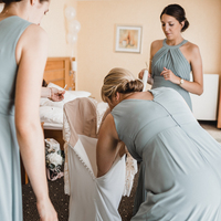 Mint Chiffon Halter Long Bridesmaid Dresses 2021 - Thumbnail 2