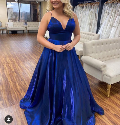 Plus Size Royal Blue Prom Dresses