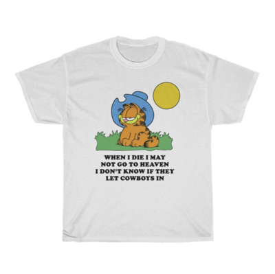 Free Shipping-GARFIELD WHEN I DIE TEE