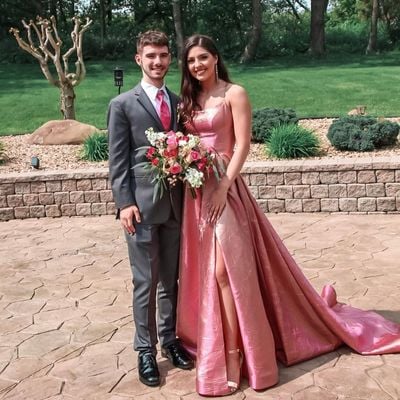 Charming a-line scoop neck cross back satin long prom evening dress with split - Thumbnail 4