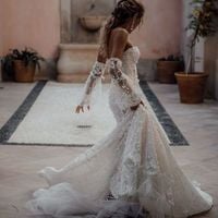 Marvelous Mermaid Sweetheart Long Sleeve Lace Wedding Dress - Thumbnail 2