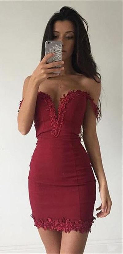 Burgundy bodycon homecoming dresses, homecoming dresses tight, short homecoming dress,902