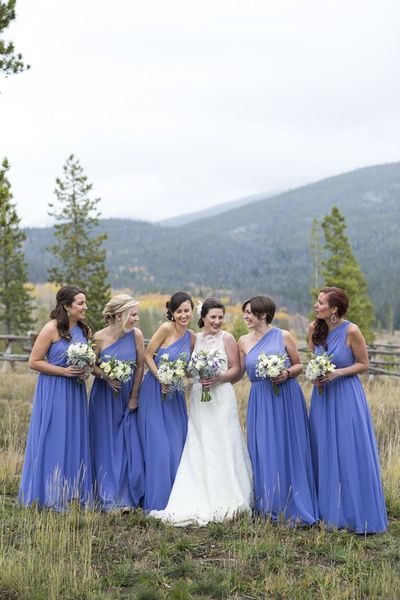 One Shoulder Lavender Chiffon Bridesmaid Dresses