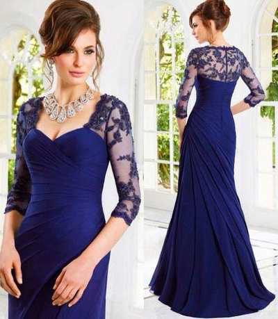 Royal Blue Mother of the Bride Dresses with Sleeves