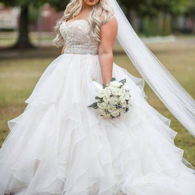 Plus Size Bridal Gown Wedding Dresses with Appliques