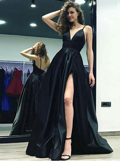 A-Line/Princess Prom Dresses Newest Floor-Length V-neck Sleeveless,330