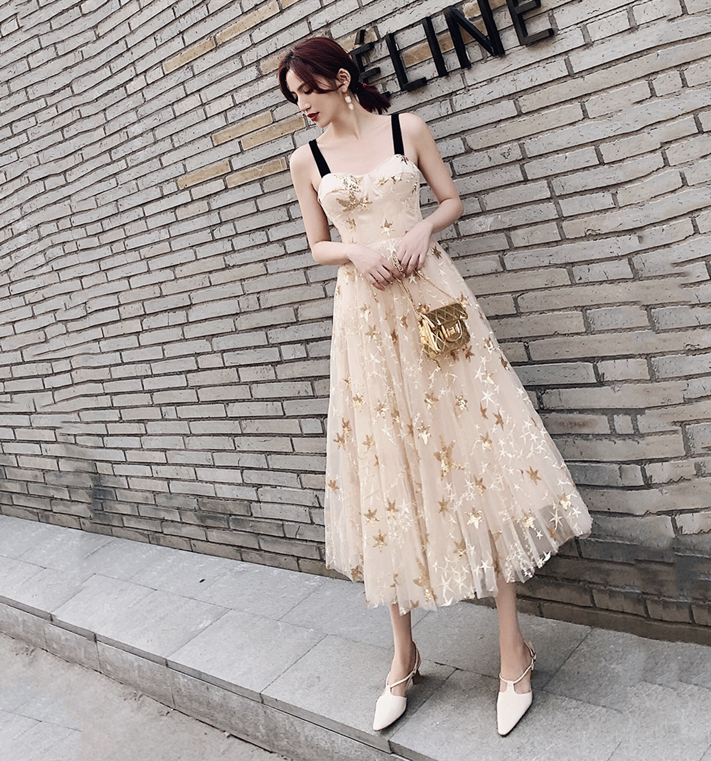 Cute tulle sequins short prom dress party dress