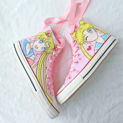 New Sailor Moon hand-painted high-top sneakers