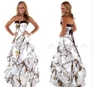 Sweetheart White Camo Wedding Dresses Draped Skirt Satin Bridal Gowns Lace Up Back Custom Plus Size Camouflage Vestidos,409