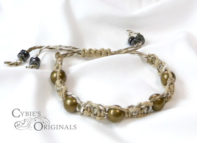 Heavy beaded simple hemp bracelet