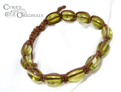 Green splatter hemp bracelet