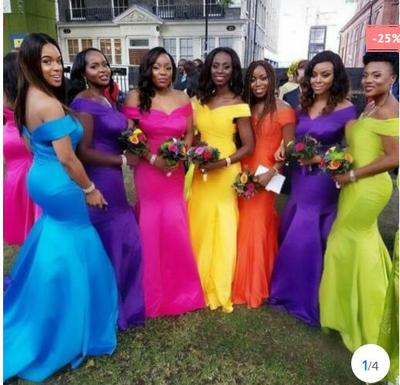 Off the Shoulder Bridesmaid Dresses Mermaid