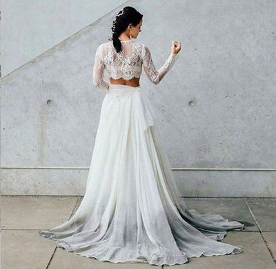 Two Piece Gradient Wedding Dresses Bridal Gown,436