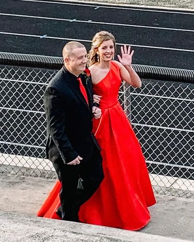 Chic A-Line One Shoulder Red Satin Long Prom Dresses