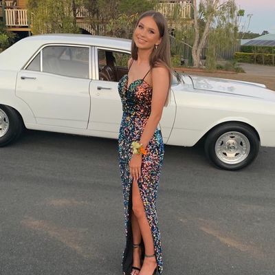 Sparkly mermaid sweetheart sequins long prom dresses with side slit - Thumbnail 3