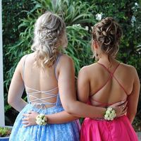 Gorgeous A-Line Scoop Neck Cross Back Sky Blue Prom Dresses - Thumbnail 4