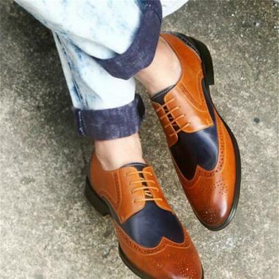 Best Handmade Oxfords Two Tone Leather Suede Shoes For Men