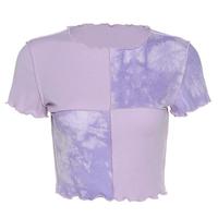 Pastel Color Patchwork Checker Crop Top - Thumbnail 4