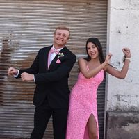 Mermaid Pink Sequin Long Prom Dresses with Side Slit - Thumbnail 1