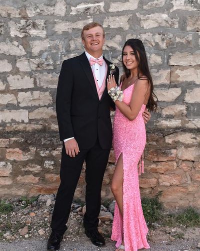 Mermaid Pink Sequin Long Prom Dresses with Side Slit