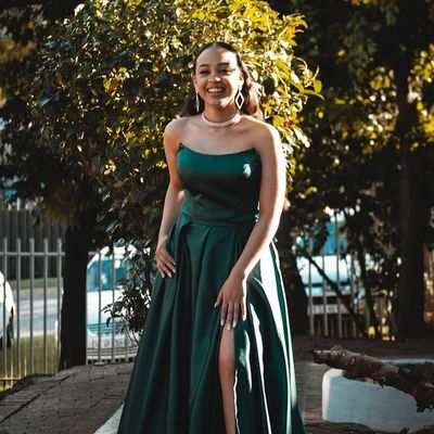 Elegant A-Line Strapless Dark Green Satin Long Prom Dresses with Cross Back