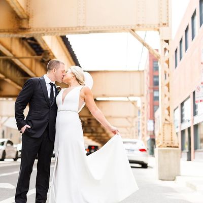 Elegant sheath v neck open back white satin wedding dresses - Thumbnail 1