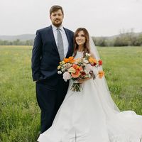 Charming A-Line Round Neck White Satin Wedding Dresses - Thumbnail 3