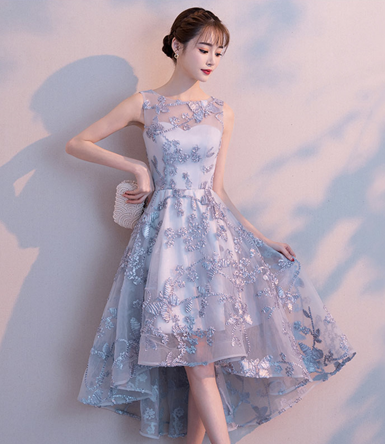 Cute tulle high low short dress fashion dress