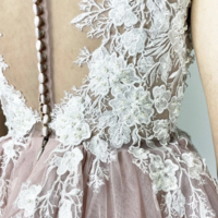 Beautiful A Line Bateau Pink Short Prom Party Dress with Appliques - Thumbnail 1