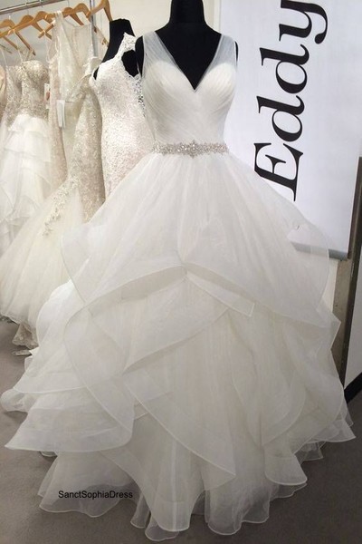 Ball Gown Wedding Dress,Tiered Skirt Wedding Gown,488