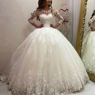 Ball Gown Wedding Dresses Bridal Gown with Appliques Lace,489