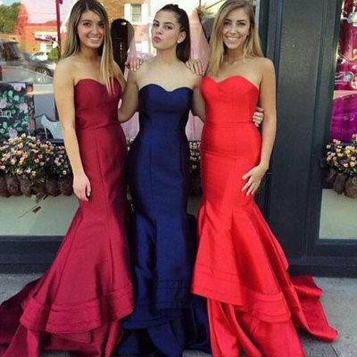 Sweetheart Mermaid Prom Dresses Long