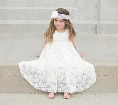 Gorgeous A-Line Lace Spring Flower Girl Dresses for Wedding Party