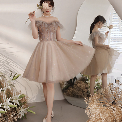 Cute tulle short a line prom dress party dress - Thumbnail 4