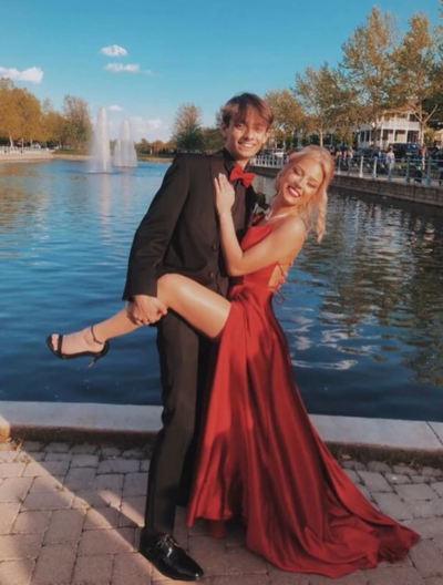 A Line Backless Burgundy Prom Dresses Long Formal Graduation Evening Dresses