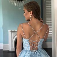 Cute A-Line Scoop Neck Blue Tulle Short Prom Evening Dresses ,Hoco Dresses 2021 - Thumbnail 1
