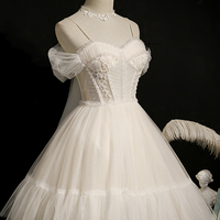 Champagne tulle short A line prom dress party dress - Thumbnail 4