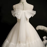 Champagne tulle short A line prom dress party dress - Thumbnail 5