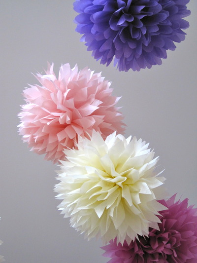 5 Tissue Paper Poms | Rustic Wedding | Bridal Shower | Nursery Decor | Custom Colors
