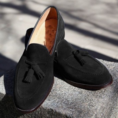 Men Blackish Suede Fashion Driving Loafer Formal Moccasin Shoes