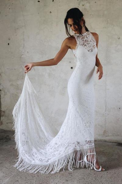 Beach Wedding Dress, Lace Wedding Dress, Long Wedding Dresses Bridal Dress,620