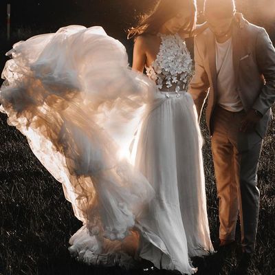 Exquisite a-line halter lace tulle wedding dresses - Thumbnail 3