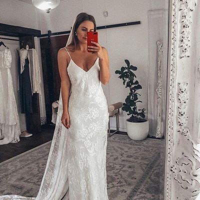 Beautiful mermaid v neck spaghetti straps wedding dresses - Thumbnail 2