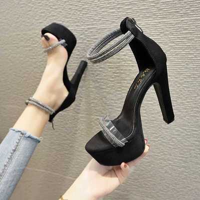 Rhinestone word with open toe sandals 2021 S-485