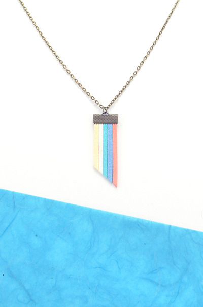 Neon Rainbow Fringe Necklace